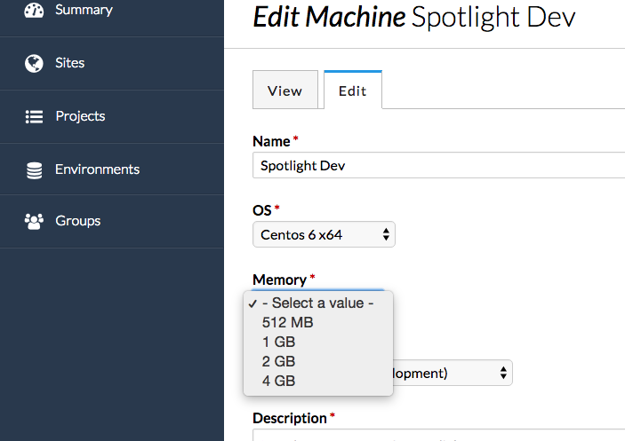 Memory limits for virtual machines